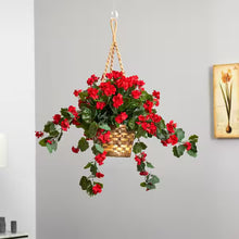 Artificial Geranium Hanging Basket
