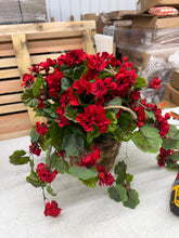 Artificial Geranium Hanging Basket