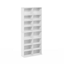 JAYA White 16-Shelf Multimedia Media Storage Tower Rack with Adjustable Shelves- new in box