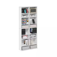 JAYA White 16-Shelf Multimedia Media Storage Tower Rack with Adjustable Shelves- new in box