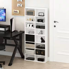 JAYA White 16-Shelf Multimedia Media Storage Tower Rack with Adjustable Shelves- new in box