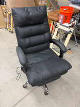 Massage Office Chair, Computer Desk Chair, Heated Reclining Chair with Footrest, Microfiber, Black