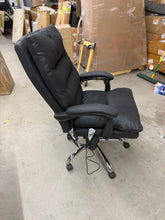 Massage Office Chair, Computer Desk Chair, Heated Reclining Chair with Footrest, Microfiber, Black