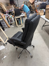 Massage Office Chair, Computer Desk Chair, Heated Reclining Chair with Footrest, Microfiber, Black
