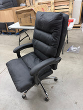 Massage Office Chair, Computer Desk Chair, Heated Reclining Chair with Footrest, Microfiber, Black