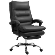 Massage Office Chair, Computer Desk Chair, Heated Reclining Chair with Footrest, Microfiber, Black