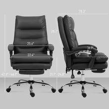 Massage Office Chair, Computer Desk Chair, Heated Reclining Chair with Footrest, Microfiber, Black