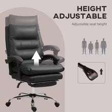Massage Office Chair, Computer Desk Chair, Heated Reclining Chair with Footrest, Microfiber, Black