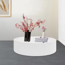23.62 in. x 5.9 in. White Round Metal Iron Decorative Stand Round Display Pedestal Stand Sculpture Display Stand- new in box