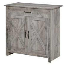 Natural MDF Farmhouse Barn Door Style Sideboard Cabinet, Buffet Storage Cabinet Coffee Bar for Living Room or Entryway- NEW IN BOX