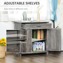 Natural MDF Farmhouse Barn Door Style Sideboard Cabinet, Buffet Storage Cabinet Coffee Bar for Living Room or Entryway- NEW IN BOX