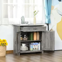 Natural MDF Farmhouse Barn Door Style Sideboard Cabinet, Buffet Storage Cabinet Coffee Bar for Living Room or Entryway- NEW IN BOX