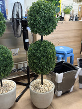 4 ft. High Indoor/Outdoor Boxwood Double Ball Topiary Artificial Tree in Oval Planter- new!