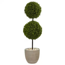 4 ft. High Indoor/Outdoor Boxwood Double Ball Topiary Artificial Tree in Oval Planter- new!