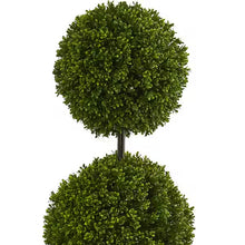 4 ft. High Indoor/Outdoor Boxwood Double Ball Topiary Artificial Tree in Oval Planter- new!