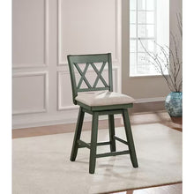 Brookline 24 in. Green High Back Wood 37.5 in. Swivel Counter Stool with Fabric Seat- Set of 3 stools - new in the boxes - assembly required!