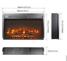5000BTU 26 in. Recessed Electric Fireplace Insert with Overheat Protection, 4 Adjustable Brightness- new in box