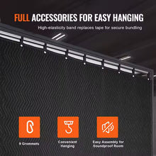 96 in. x 80 in. Sound Dampening Blanket, Extra-large, Grommeted Black Blocks Noise and Light for Doors 2025 Update- new in box