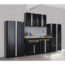 Husky Ready-to-Assemble 24-Gauge 1-Shelf Steel Wall Mounted Garage Cabinet in Black (28 in. W x 29.7 in. H x 12 in. D)