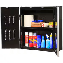 Husky Ready-to-Assemble 24-Gauge 1-Shelf Steel Wall Mounted Garage Cabinet in Black (28 in. W x 29.7 in. H x 12 in. D)