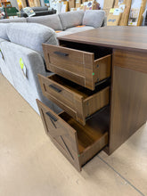FARMHOUSE OFFICE DESK WITH 3 DRAWERS, STORAGE SHELVES & BUILT-IN CHARGING STATION!! 🔥 (NEW & ASSEMBLED!)
