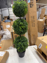 3 ft. Boxwood Triple Ball Topiary Artificial Tree (Indoor/Outdoor)- new