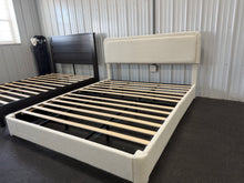 KING SIZE CREAM BOUCLÉ UPHOLSTERED PLATFORM BED WITH ADJUSTABLE HEADBOARD!! (BRAND NEW &amp; ASSEMBLED!) 🔥