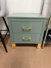 BEAUTIFUL SAGE GREEN 2-DRAWER NIGHTSTAND WITH GOLD HANDLES!! (BRAND NEW &amp; ASSEMBLED!) 🔥