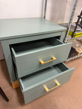 BEAUTIFUL SAGE GREEN 2-DRAWER NIGHTSTAND WITH GOLD HANDLES!! (BRAND NEW &amp; ASSEMBLED!) 🔥