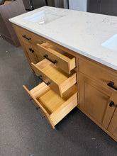Ajiya double sink 72” vanity - new - small chip - see pics- we do not ship