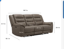 Mason Leather Power Reclining Sofa with Power Headrests- new
