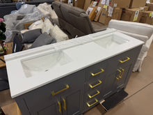 Beckett 60 in. W x 22 in. D Double Bath Vanity in White with Cultured Marble Vanity Top in White with White Basins- NEW