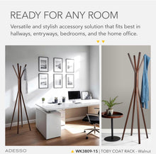 Adesso Toby Coat Rack with Natural Oak Finish – Space-Saving Entryway Organizer Perfect for Coats, Bags, Purses and Hats – 6 Hooks, 68.25" Tall- new and assembled