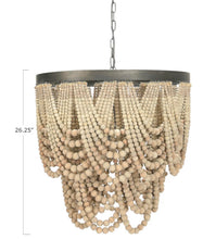 Bring cozy glamour and serious style to your home with this gorgeous 27½” Natural Wood Bead Chandelier!
