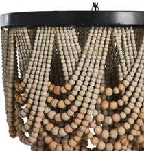 Bring cozy glamour and serious style to your home with this gorgeous 27½” Natural Wood Bead Chandelier!