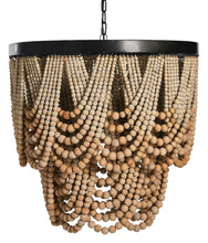 Bring cozy glamour and serious style to your home with this gorgeous 27½” Natural Wood Bead Chandelier!