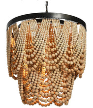 Bring cozy glamour and serious style to your home with this gorgeous 27½” Natural Wood Bead Chandelier!