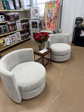 No shipping- Thomasville Davos Swivel Chairs, 2-pack, in Gray.