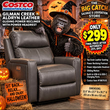 COSTCO GILMAN CREEK ALDRYN LEATHER GLIDING POWER RECLINER!