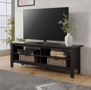 Wampat Farmhouse TV Stand for 65'' TV, Entertainment Center for Living Room, 60 Inch, Black- NEW IN BOX!!!