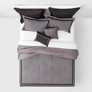 8pc Applique Border Comforter Bedding Set - Threshold! (King)  -Brand new