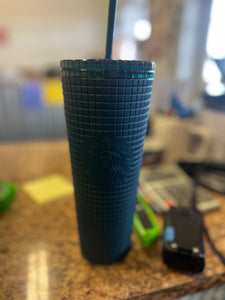 Starbucks Subzero Gridded Matte Blue/Teal Venti 24oz Tumbler 2023!