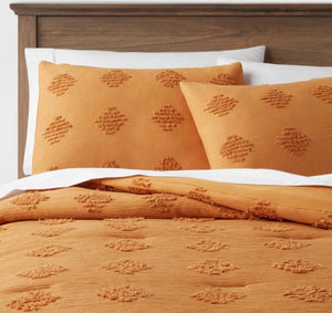 Tufted Diamond Crinkle Comforter & Sham Set - Threshold™,  Twin/Twin XL, Dark Gold- NEW IN BAG!