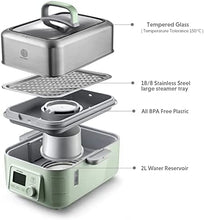 BUYDEEM G563 5-Quart Electric Food Steamer for Cooking, Stainless Steel Steamer Tray & Glass Lid, Cozy Greenish, 1500W!

Brand new in the box