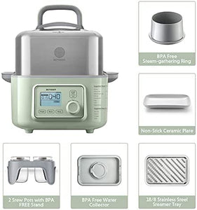 BUYDEEM G563 5-Quart Electric Food Steamer for Cooking, Stainless Steel Steamer Tray & Glass Lid, Cozy Greenish, 1500W!

Brand new in the box 
