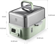BUYDEEM G563 5-Quart Electric Food Steamer for Cooking, Stainless Steel Steamer Tray & Glass Lid, Cozy Greenish, 1500W!

Brand new in the box 
