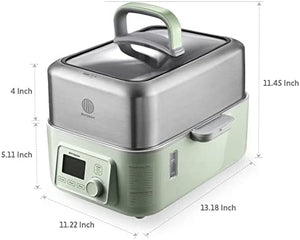 BUYDEEM G563 5-Quart Electric Food Steamer for Cooking, Stainless Steel Steamer Tray & Glass Lid, Cozy Greenish, 1500W!

Brand new in the box 
