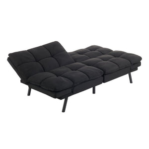 Mainstays Memory Foam Futon, Black Faux Suede Fabric!! (NEW & ASSEMBLED!)
