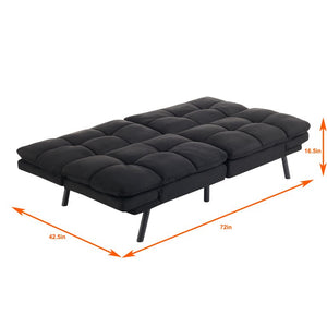 Mainstays Memory Foam Futon, Black Faux Suede Fabric!! (NEW & ASSEMBLED!)