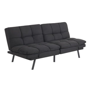 Mainstays Memory Foam Futon, Black Faux Suede Fabric!! (NEW & ASSEMBLED!)
